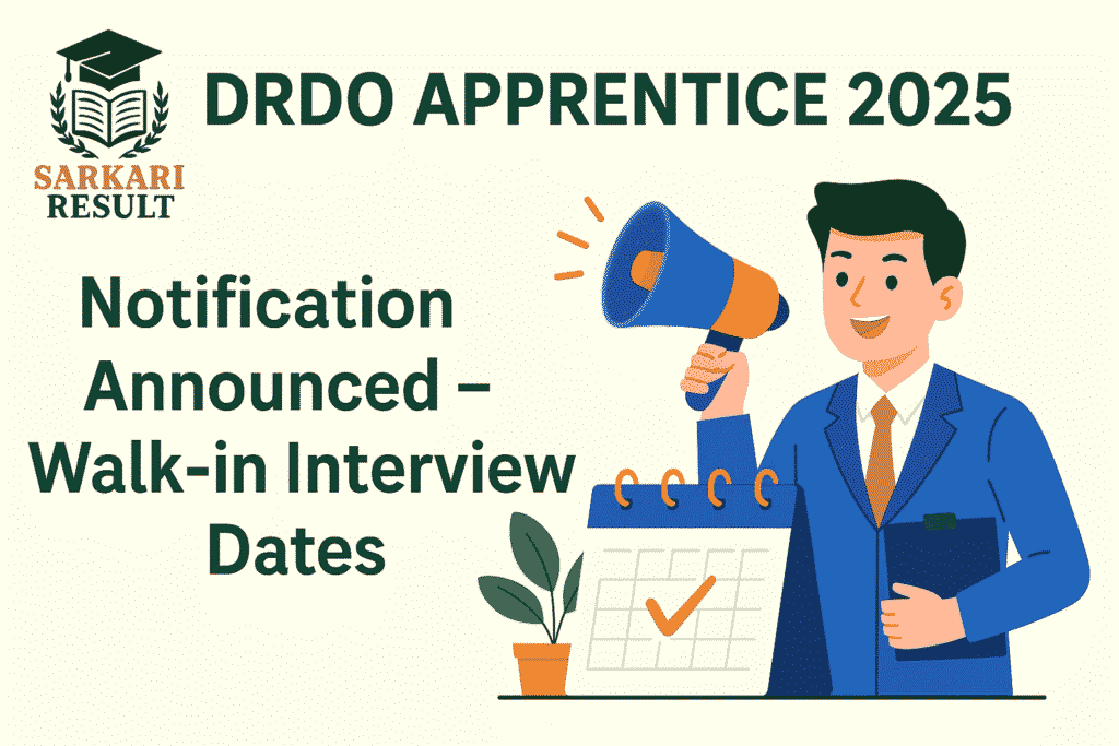 DRDO Apprentice 2025 Notification Announced – Walk-in Interview Dates